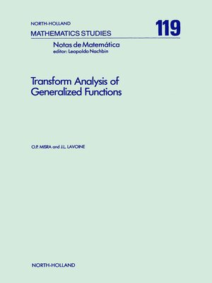 cover image of Transform Analysis of Generalized Functions